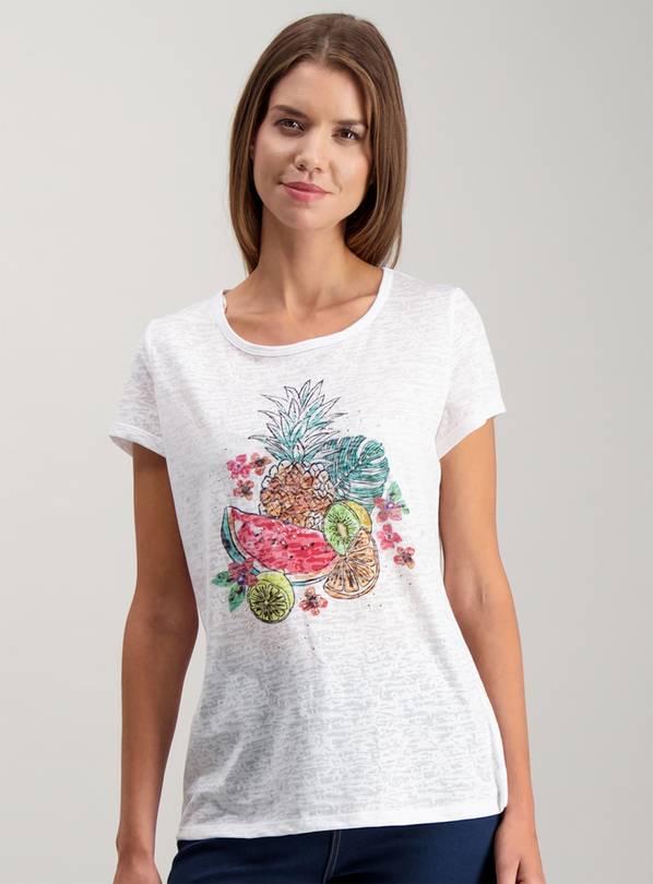 White Burnout Graphic T-shirt - 28